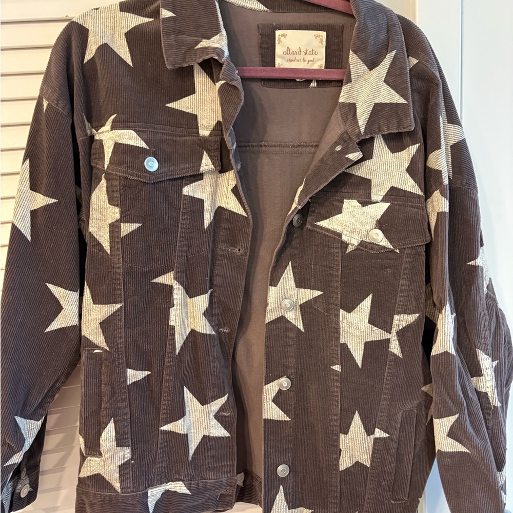 Altar'd State Corduroy Jacket with Star Design